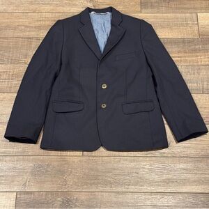 Nordstrom Boys Navy Blue Blazer Jacket Lined 45% Wool Size 12